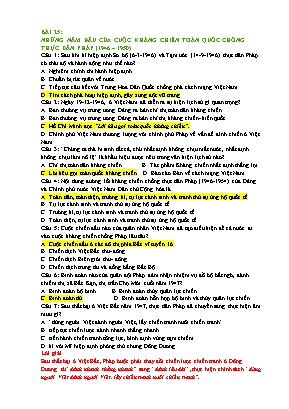 Các đề luyện thi môn Lịch sử Lớp 9